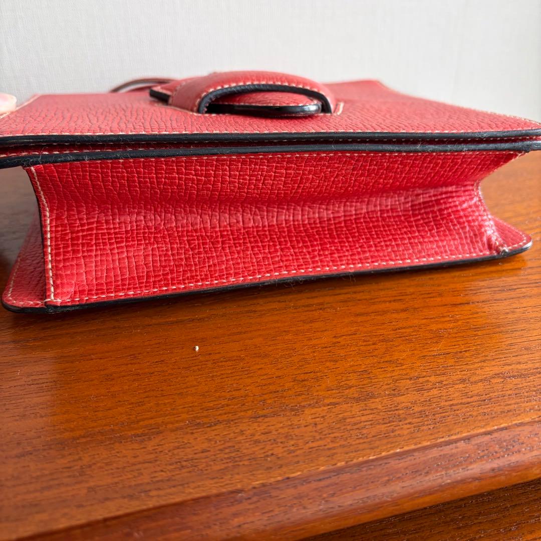 (*)様 LOEWE バルセロナ レッド スクエアハンドバッグ