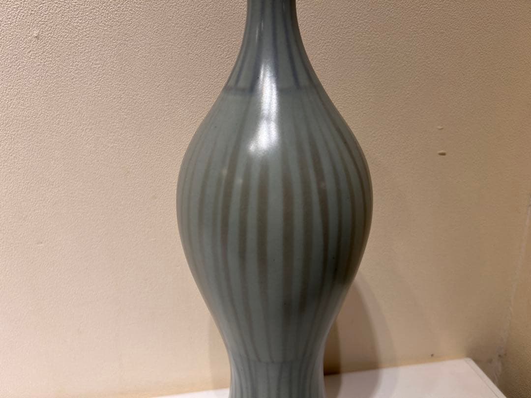 319　Mieln Reld.？　フラワーベース　ストライプ模様　陶器製　展示品