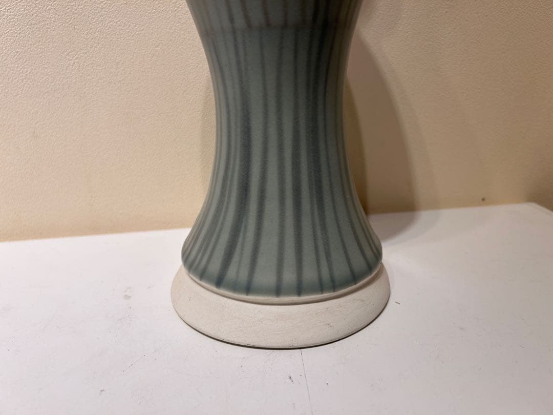 319　Mieln Reld.？　フラワーベース　ストライプ模様　陶器製　展示品