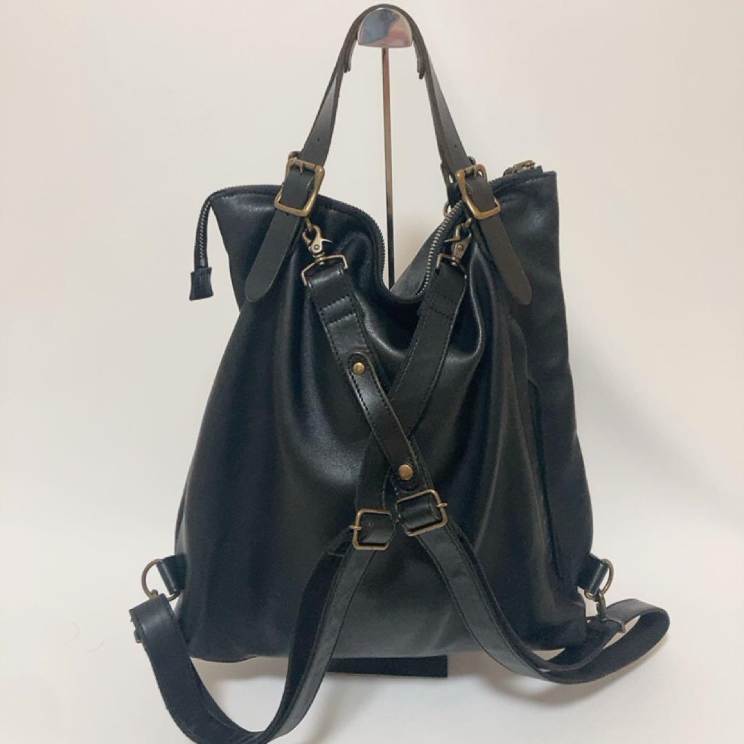 Less レス ホースレザー 3WAY トート リュック Lサイズ 黒