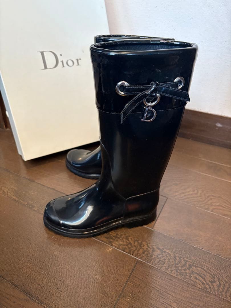 新品！Dior ブラック レインシューズ　21cm
