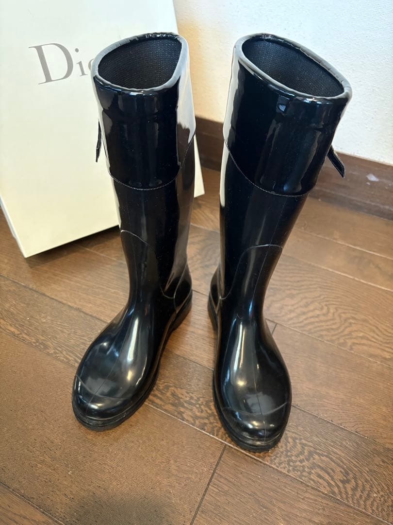 新品！Dior ブラック レインシューズ　21cm