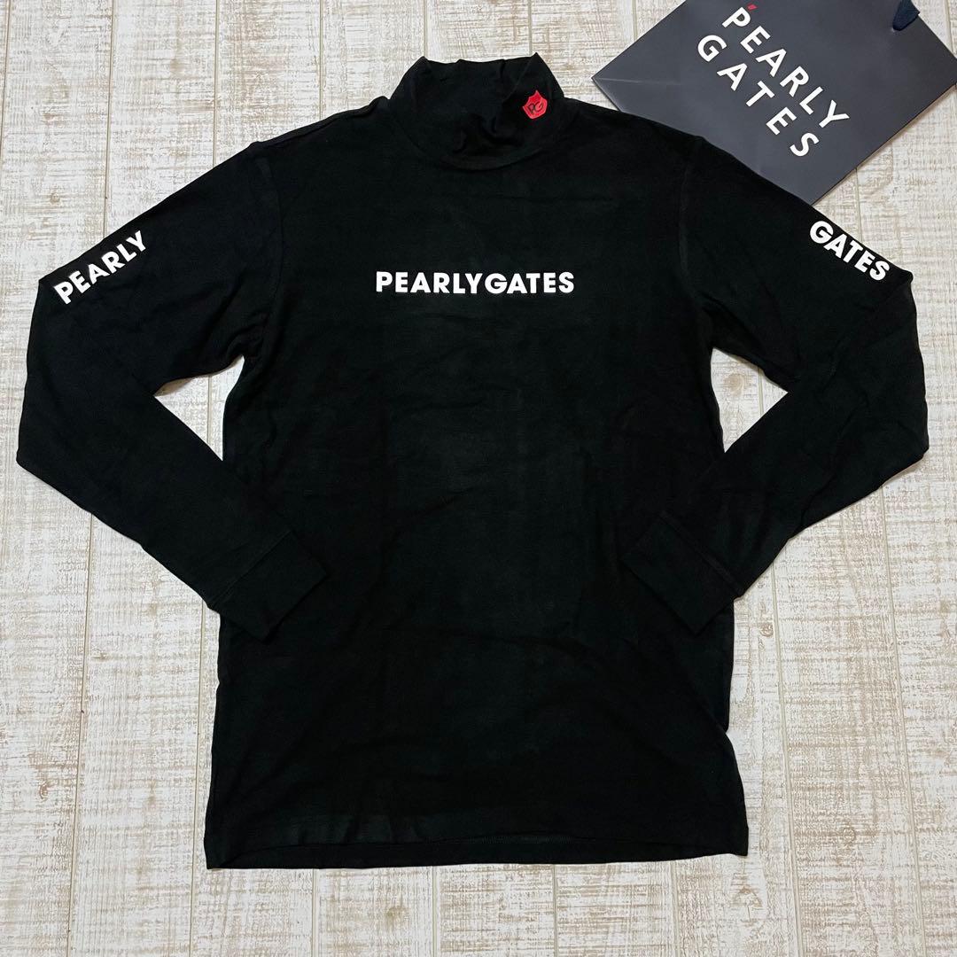 新品 パーリーゲイツ 長袖ハイネック ネックロゴ ブラック Mサイズ（4）