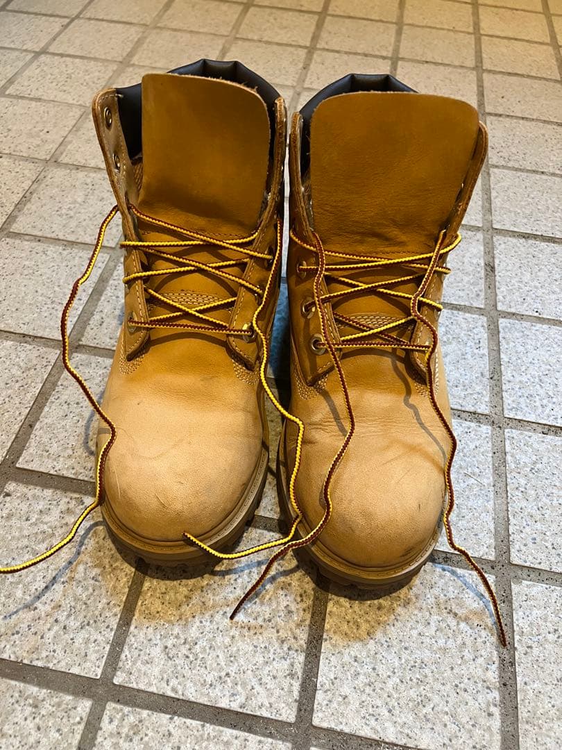 ベージュ レザー ハイカットブーツ ティンバーランド