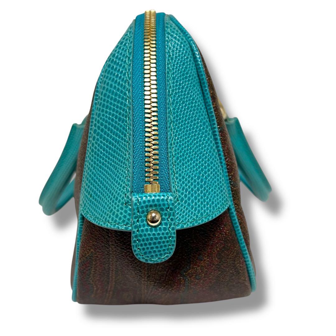 美品 ETRO ミニボストンバッグ ハンドバッグ PVC ペイズリー 保存袋付き