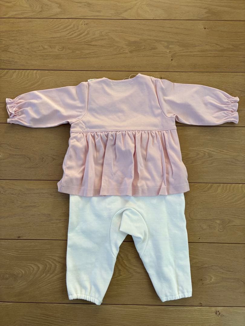 familiar ロンパース 70 ピンク/ホワイト