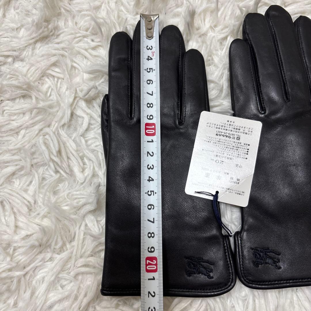 【新品未使用】バーバリーロンドン　手袋　羊革　カシミヤ　ブラック