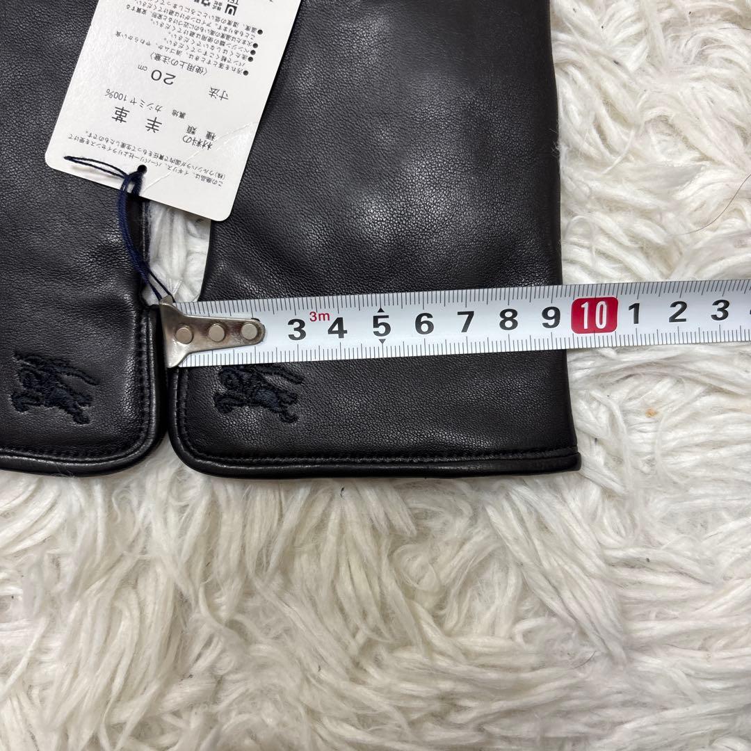 【新品未使用】バーバリーロンドン　手袋　羊革　カシミヤ　ブラック