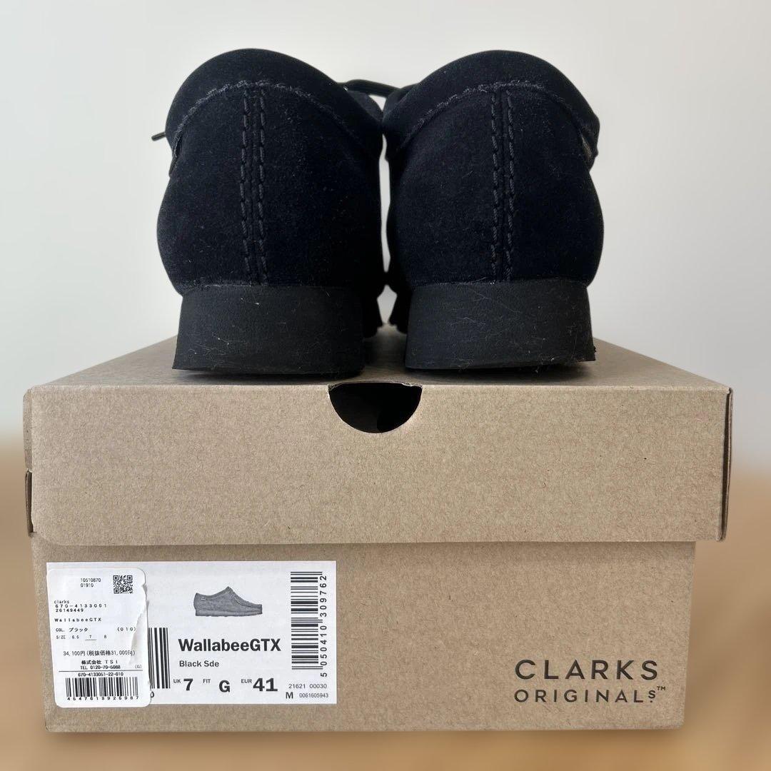 クラークスワラビー　ゴアテックス　黒　UK7