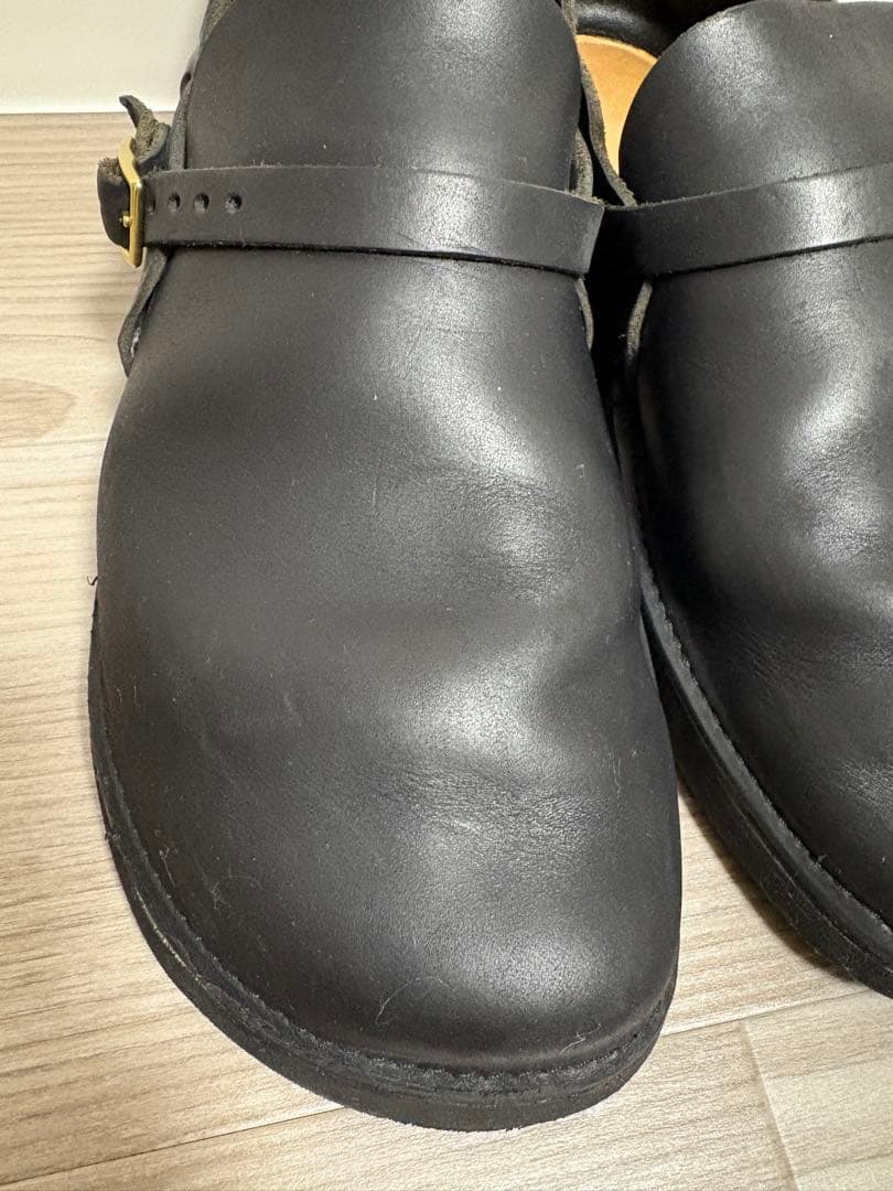 【値下げ済】aurora shoes 黒 レザー ストラップシューズ