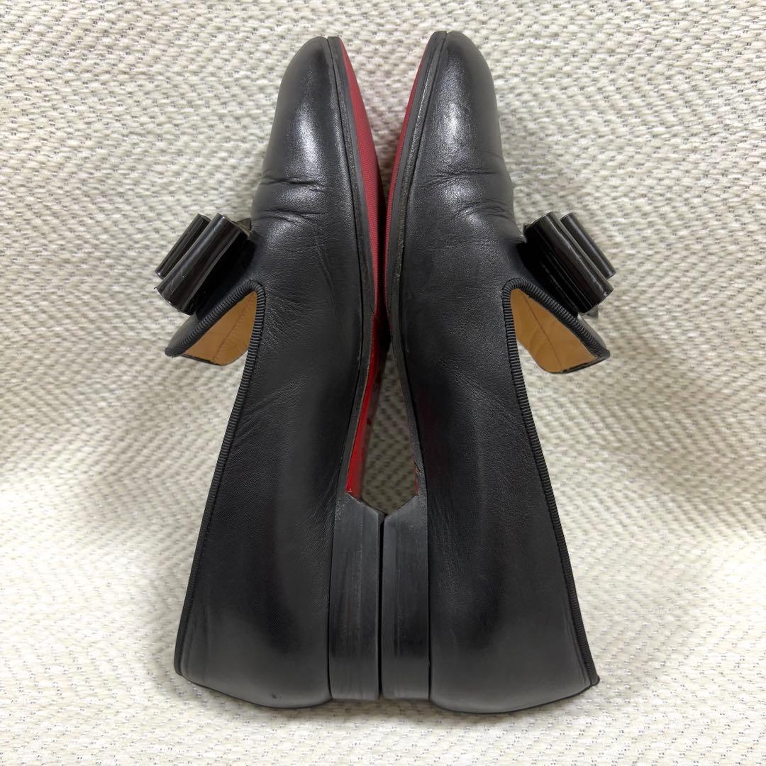 クリスチャンルブタン スパイク リボン オペラシューズ ローファー