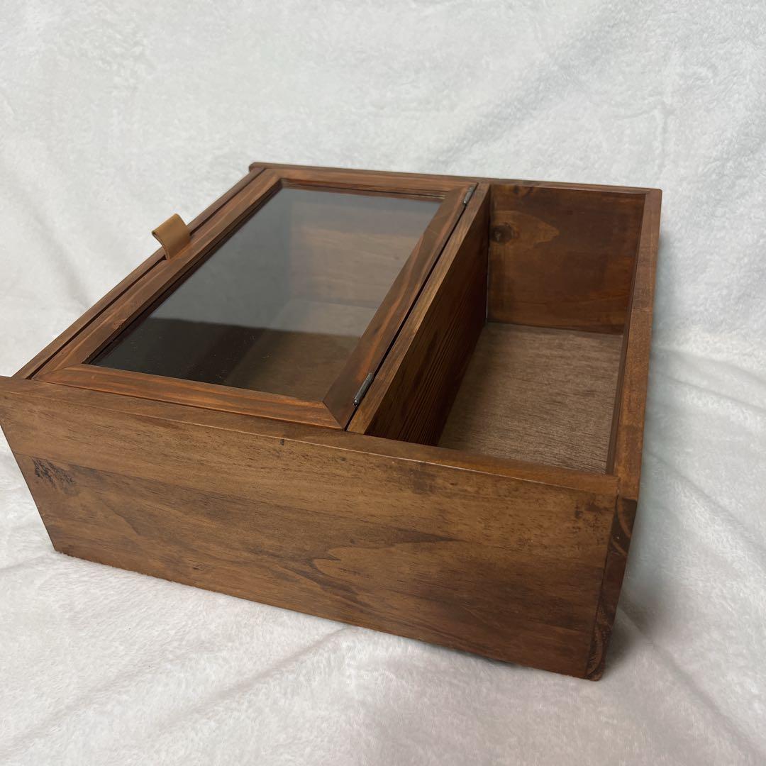 たーたんアンティーク ウッド ディスプレイラック 木製キャビネットガラス扉