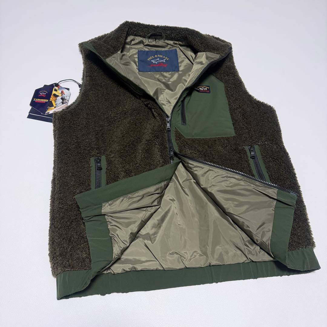 未使用品✨ ポール＆シャーク フリース ジップアップベスト オリーブ イタリア製