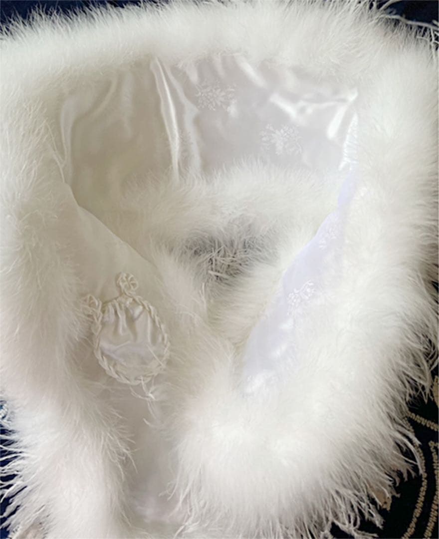 成人式和装小物　ファーショール・ラインストーンバック・草履・髪飾りのセット☆彡