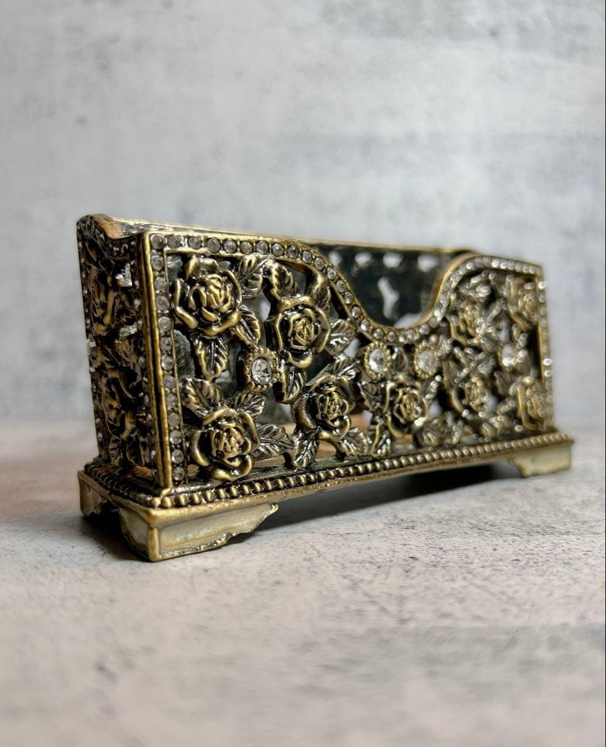 アンティーク　カードスタンド　薔薇