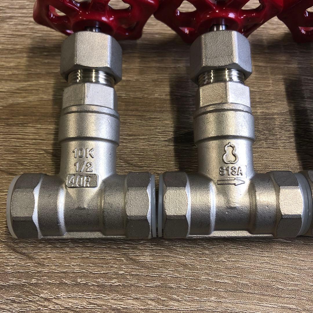 SUSネジ込みバルブ　玉型弁15A×5個