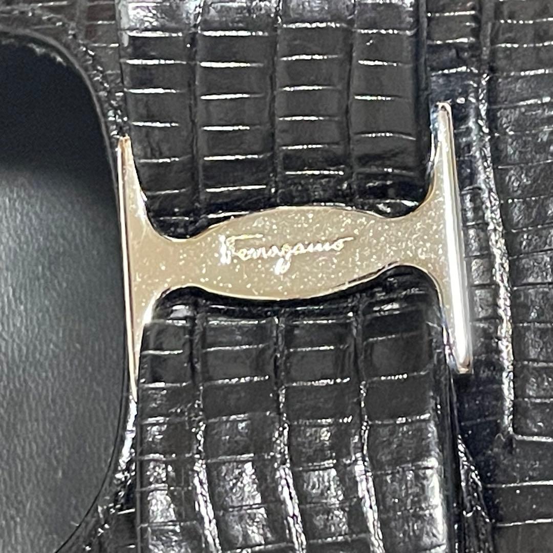 サルヴァトーレフェラガモ　Ferragamo（6） パンプス　ヴァラ　型押し　黒