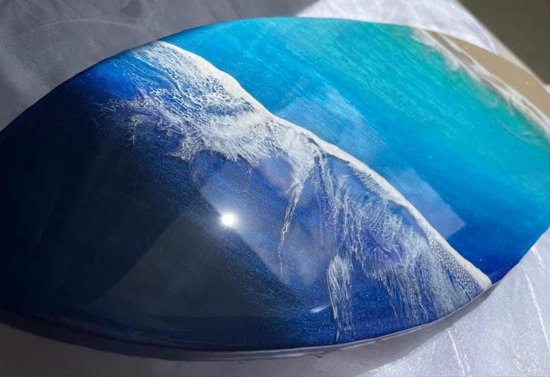 サーフボードパネル　オーシャンレジン　海レジン　蓄光✨　オブジェ　NO16