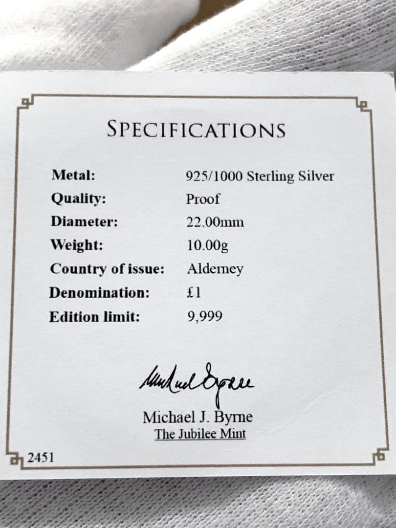 オルダニー島 ヴィクトリア 生誕200年記念 プルーフ銀貨