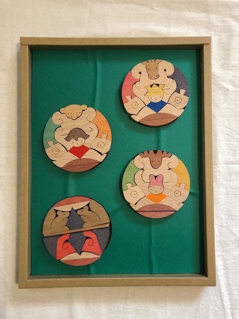 最終お値下げ【美品】三童子三段飾り（特製・山里）　小黒三郎　組み木の五月人形