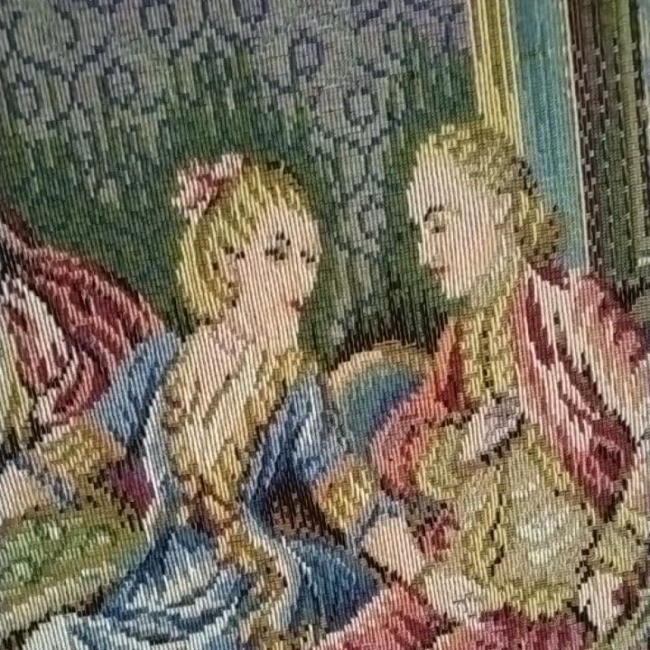 絵画　イタリア製　コブラン織物　アンティーク　刺繍　アート