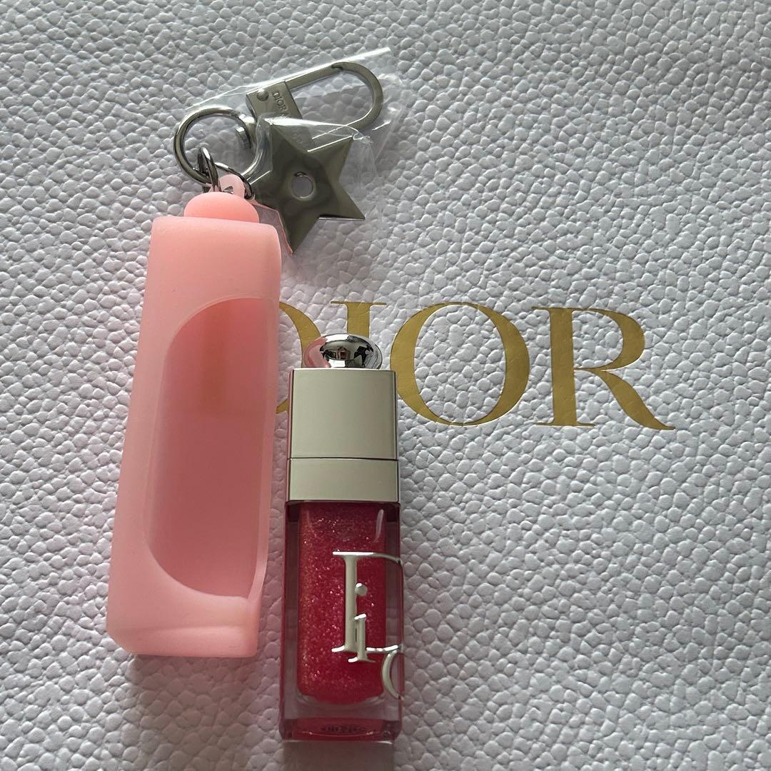diorディオールリップグロウオイル072フィズィーピンク限定色キーリングセット