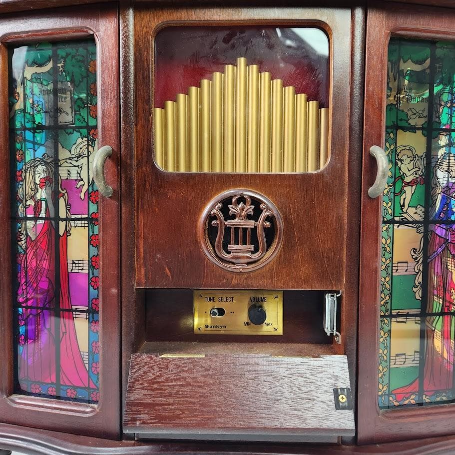 ELEMICA ジュエリーボックス オルゴール付き 木製 昭和レトロ