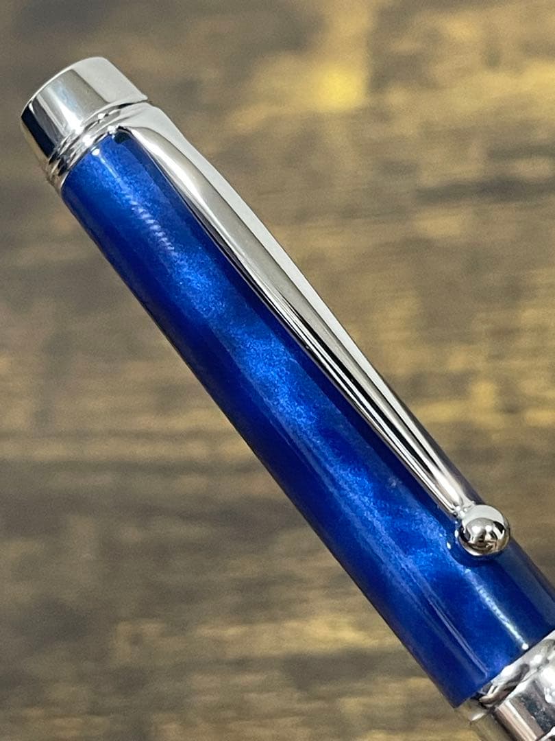 新品　ロジウムストライプ×マーブル　マリンブルー　グランセ　パイロット　万年筆
