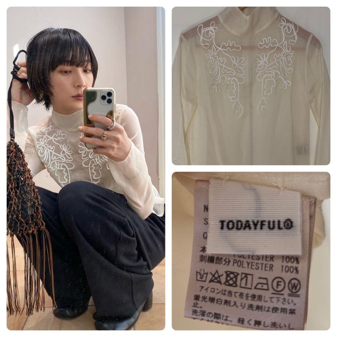 TODAYFUL【未使用に近い】Sheer Embroidery Blouse