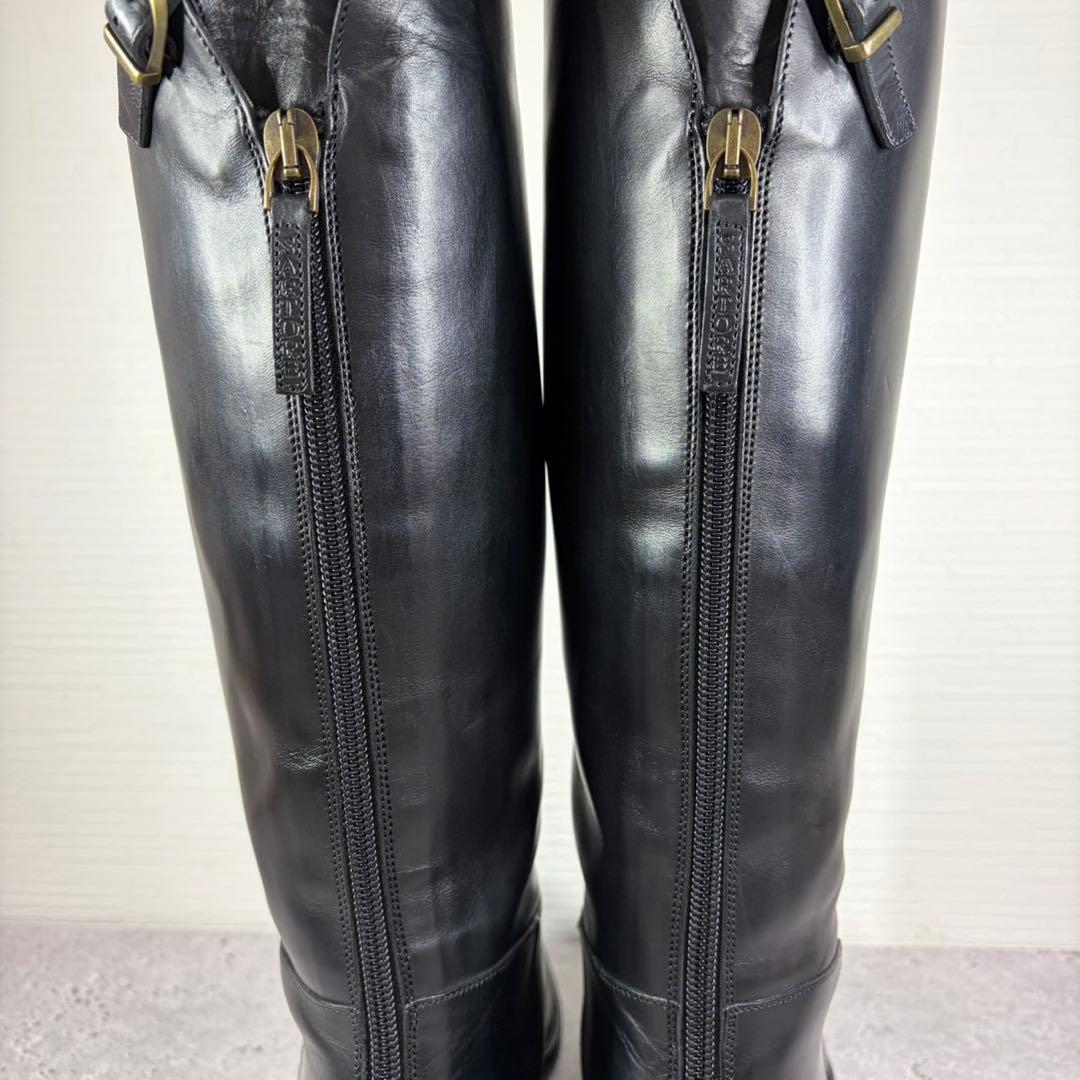 【美品】SARTORE ジョッキーブーツ クロスバック ブラック レザー
