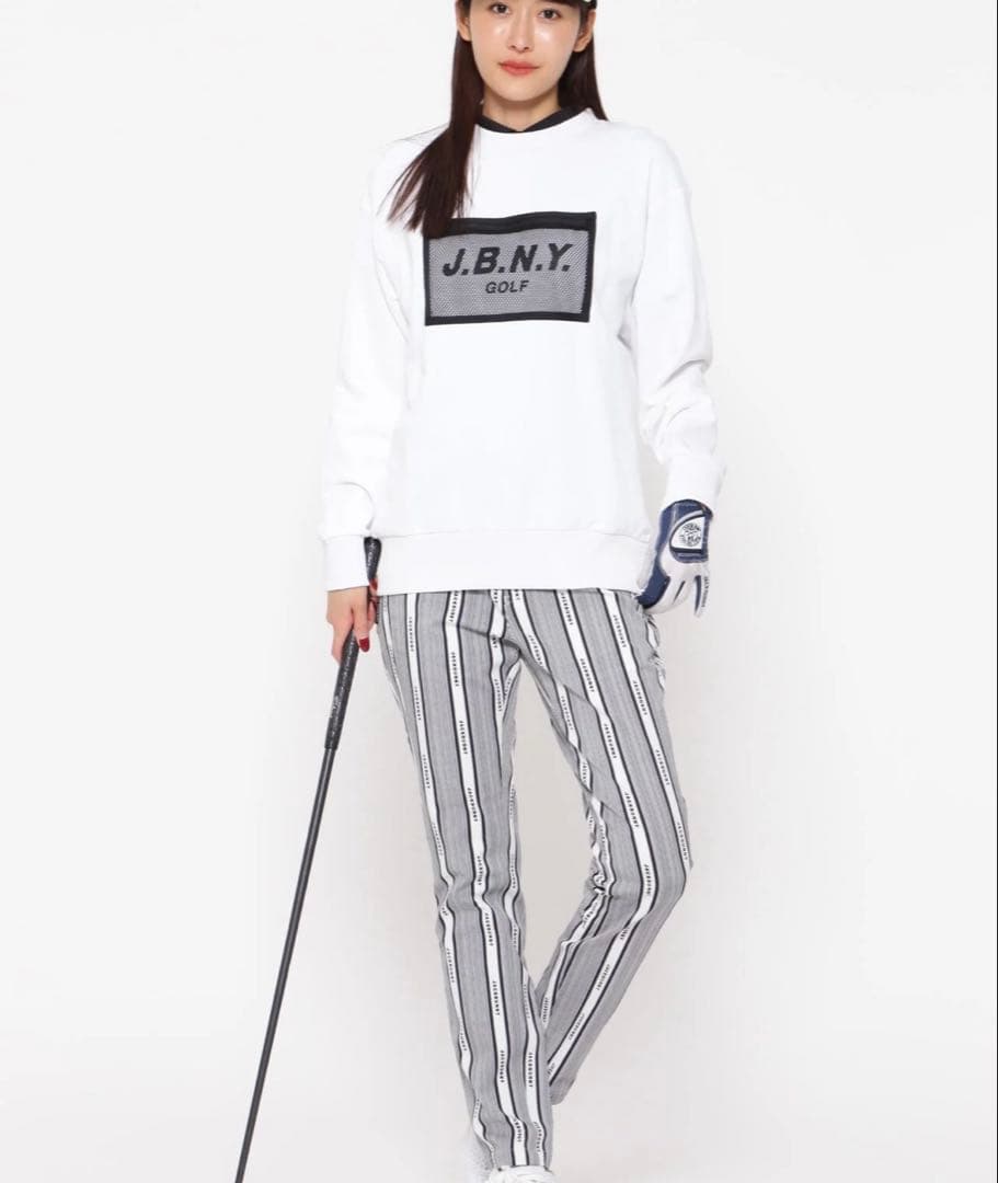 【新品】ジャックバニー2WAYストレッチプリントパンツ　ホワイト（ストライプ）