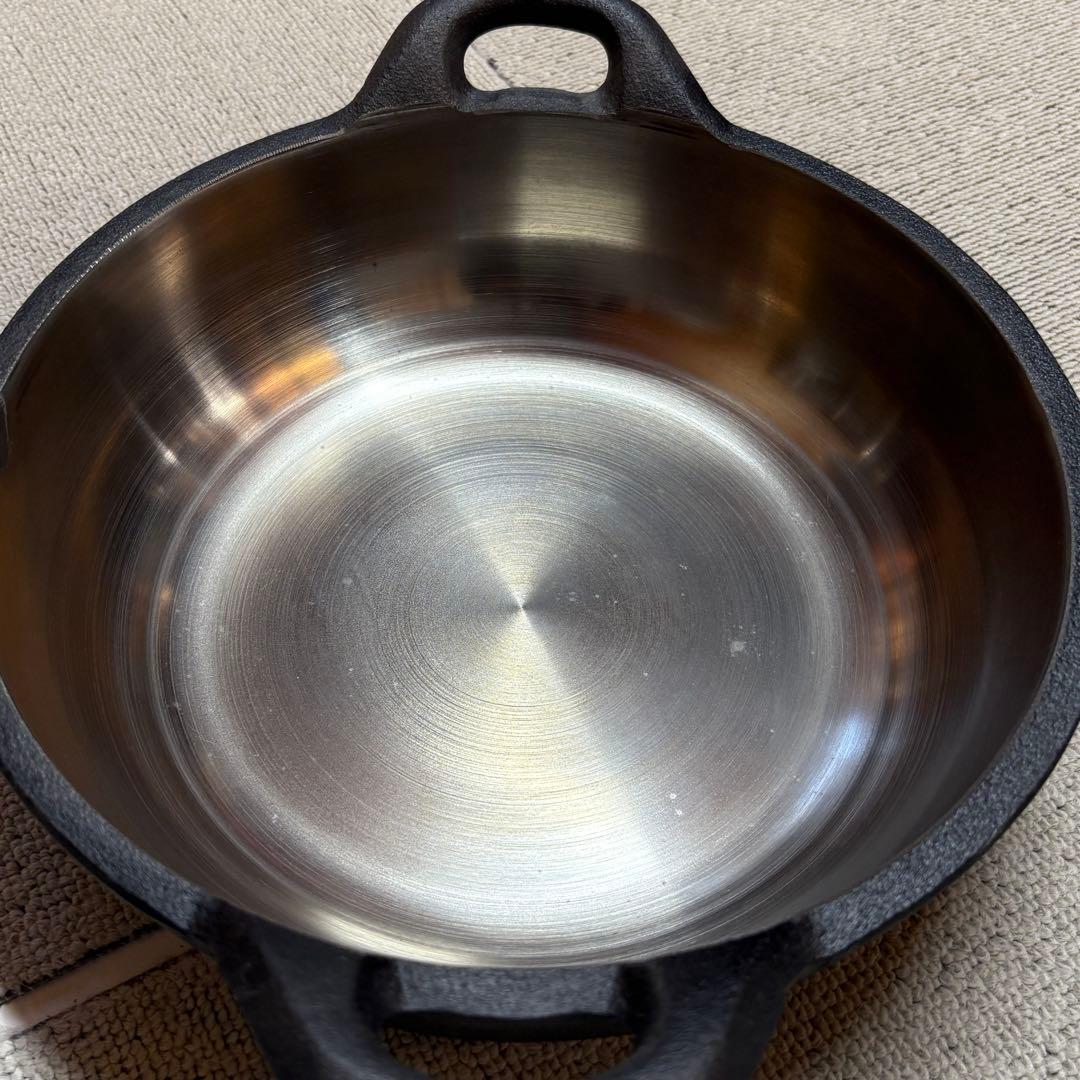美品 久慈砂鉄鉄器　天ぷら鍋　24cm
