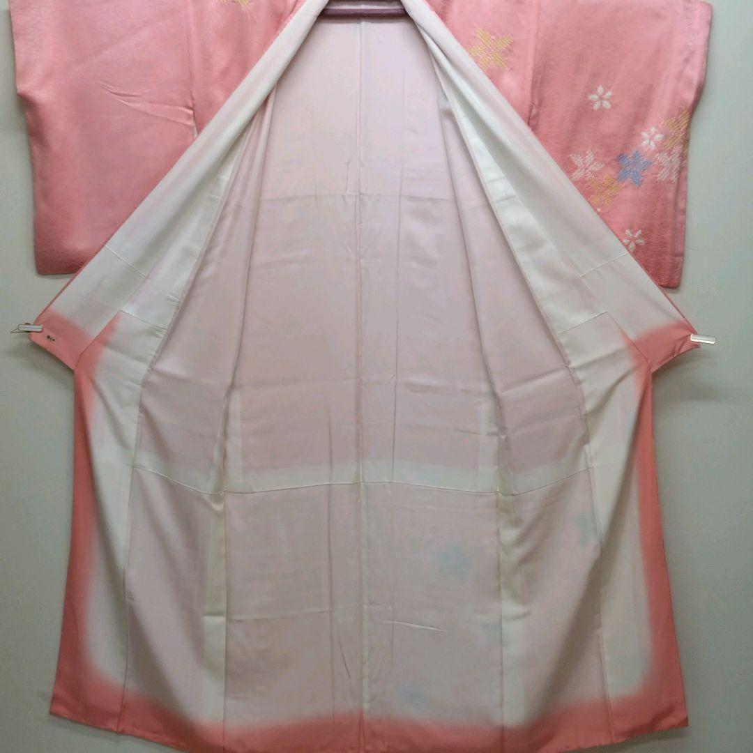979　半額セール　正絹　三越お誂え　一つ紋　ピンク系　訪問着　4点フルセット