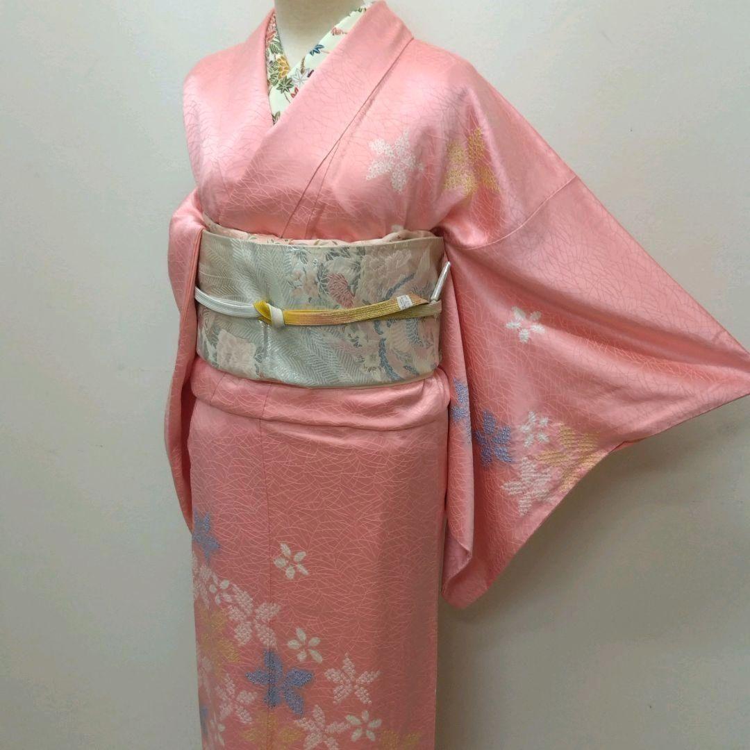 979　半額セール　正絹　三越お誂え　一つ紋　ピンク系　訪問着　4点フルセット
