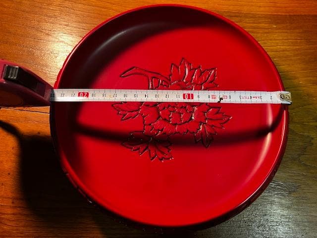 未使用 村上堆朱 菓子器 牌丹彫刻 木箱入り 伝統工芸 漆器