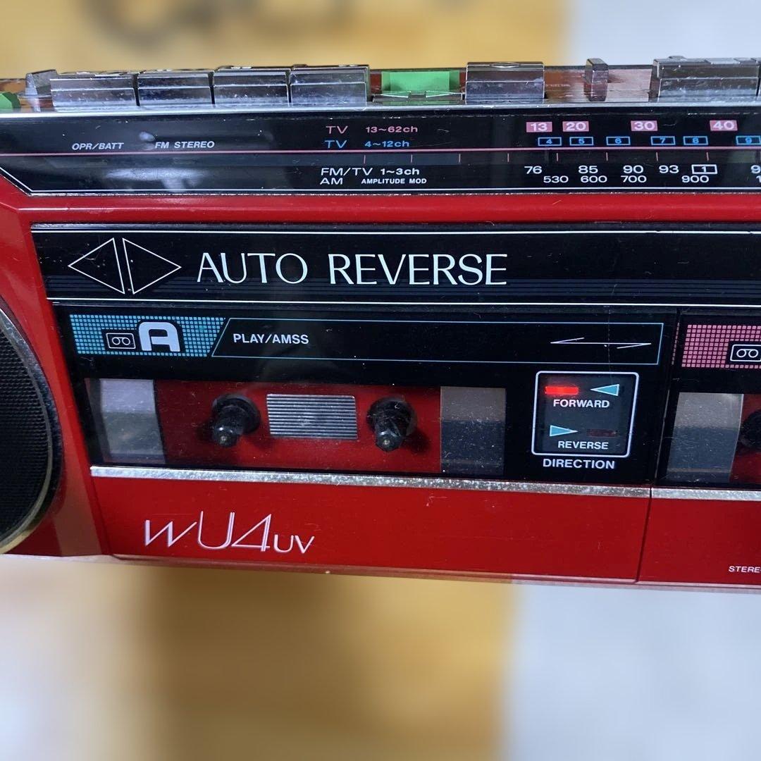 【送料無料】懐かしのダブルカセットプレーヤー サンヨー コンセント付 昭和レトロ