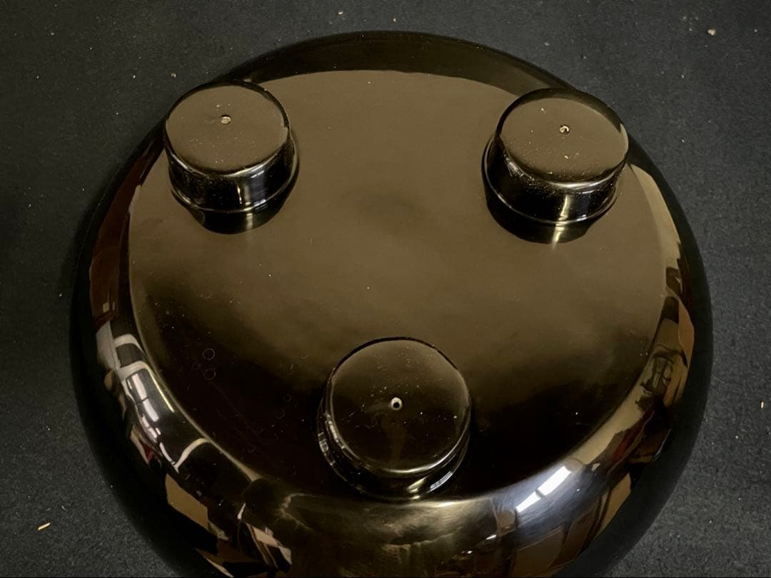 【美品】「母」 黒真塗 眉風炉 崇雲 土風炉 紙箱 茶道具 (1217F①)