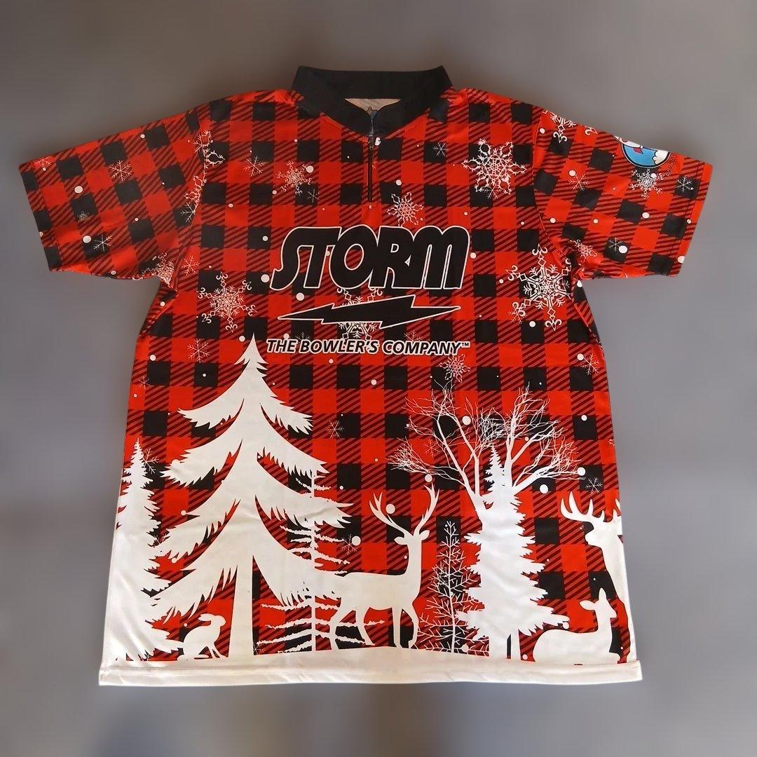 ✨新品✨ボウリングウェア　サイズ2XL　ストーム　レッド　チェック　大きめ