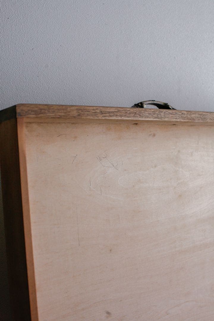 片袖机　アンティーク　デスク　テーブル　無垢材　タモ材　白木　古家具　古道具