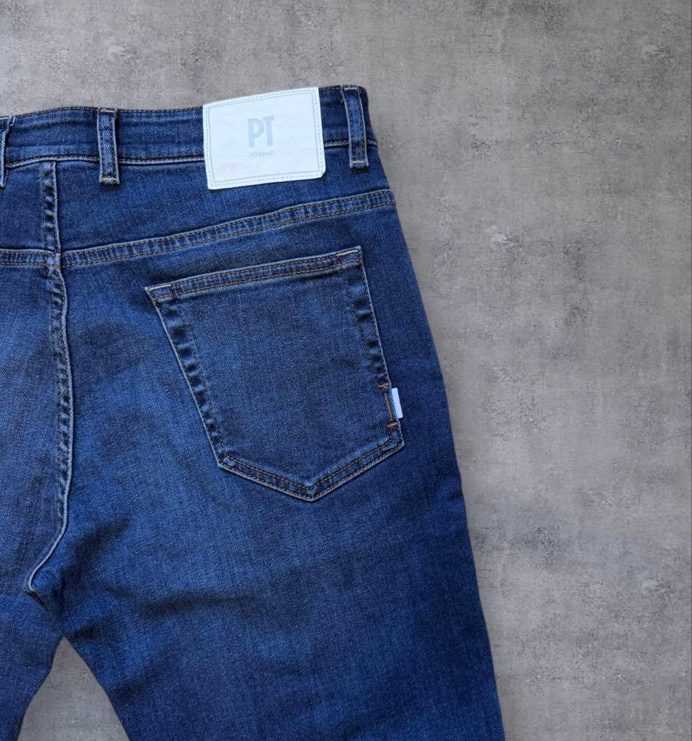 ピーティートリノデニム ストレッチ テーパード デニムスラックス