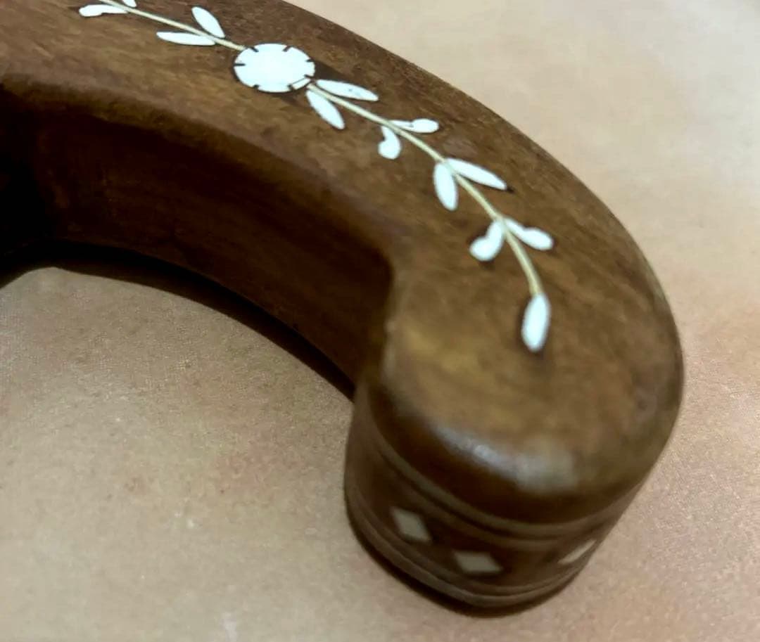 アンティーク ステッキ 胡桃　ビンテージ杖 象嵌　約80センチ　希少