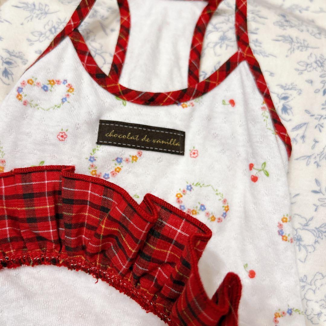 アトリエgg★ローラ☆フラワーハート小さめ21★ガーゼワンピースチェリー