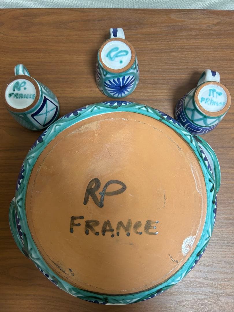 フランス製 陶器 鉢皿 カップ 4個セット