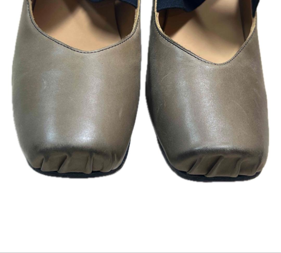 未使用。Uma Wang クロスストラップフラットパンプス バレージュース