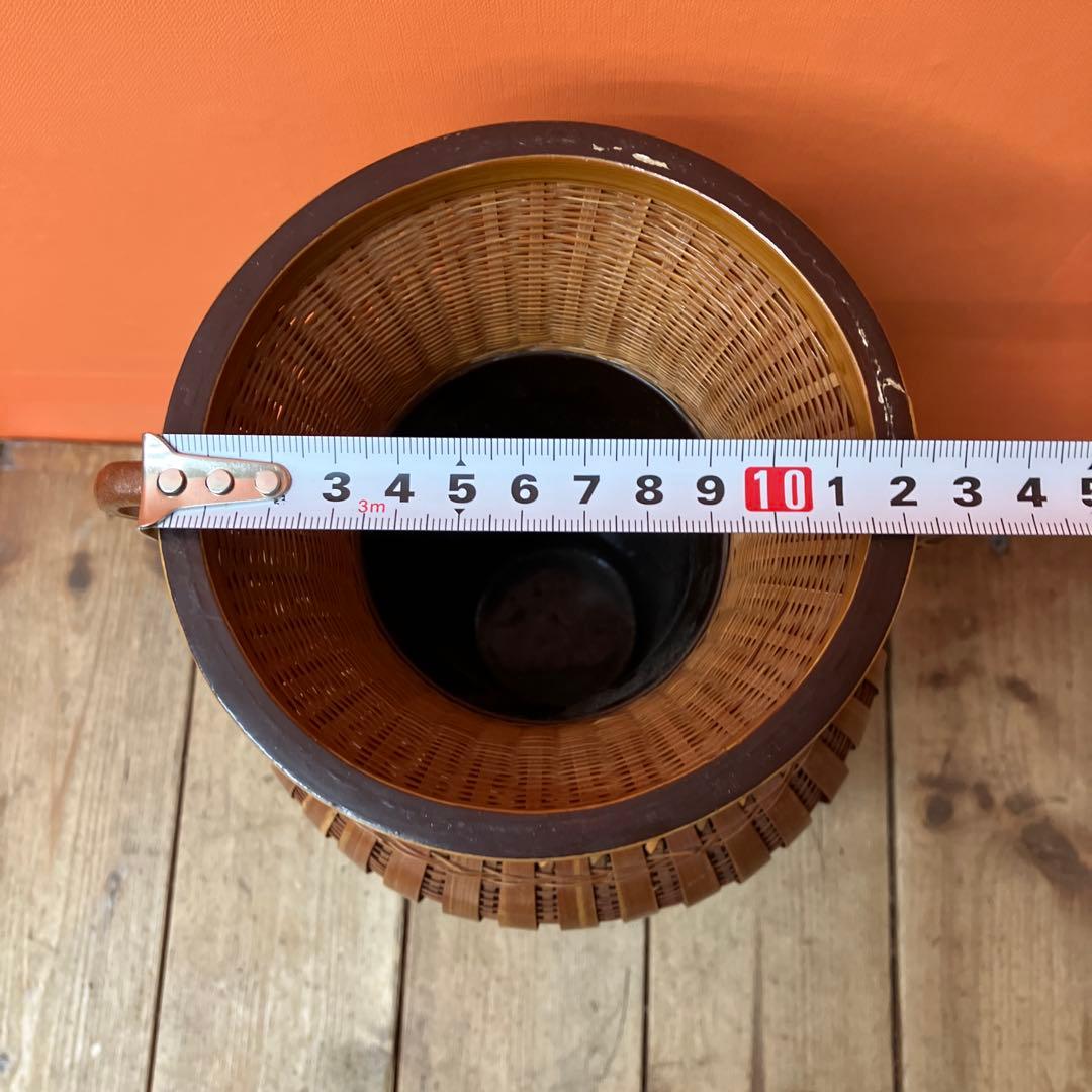 C-壁 竹編み 花瓶 花器 壺 中国美術 伝統工芸 浙江工芸品 網代編み バンブ