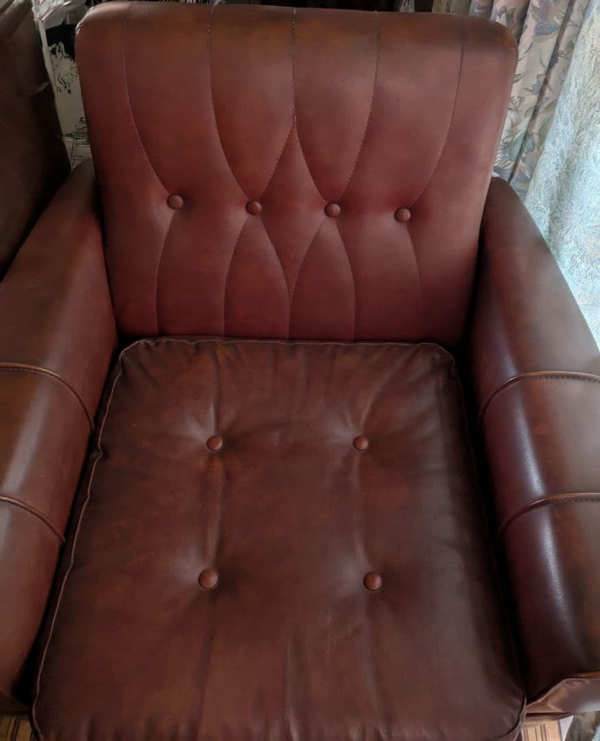 ヴィンテージ　１人掛け　ソファ　革張り【レア】10/4迄出品