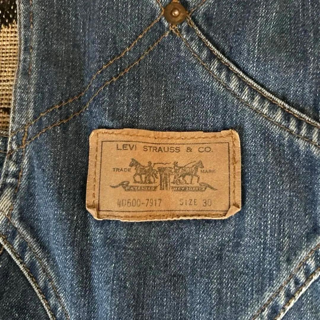 70s Levi'sオーバーオール 黒タブ香港製 ヴィンテージタテ落ちサイズ30