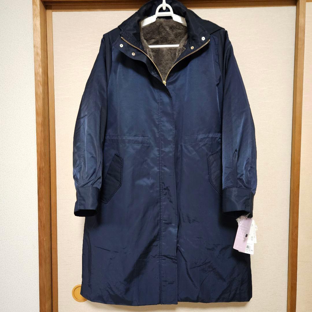 ネイビー　撥水　4way　フェイクファーライナー　ロング　マンパ