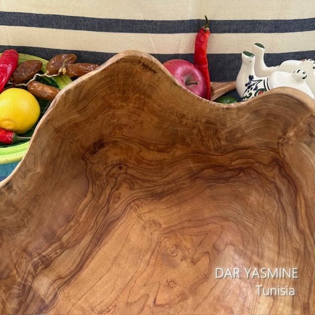 オリーブの木　１点もの　特大ボウル　たたずむ姿が神々しい　約φ32.5cm