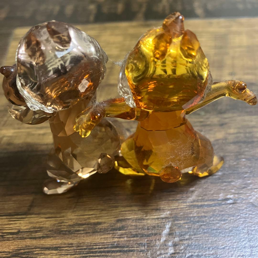SWAROVSKI Disneyチップとデール ガラスフィギュア